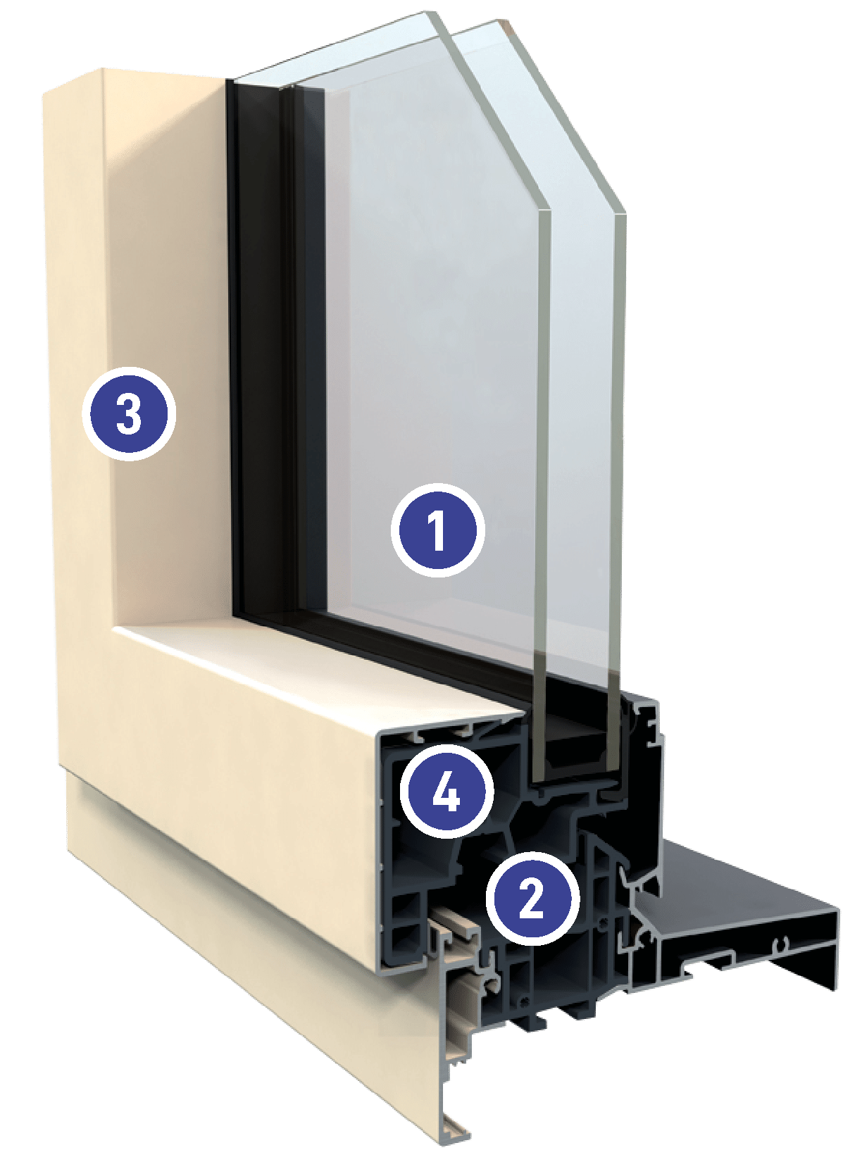Profil de fenêtre avec détails de construction
